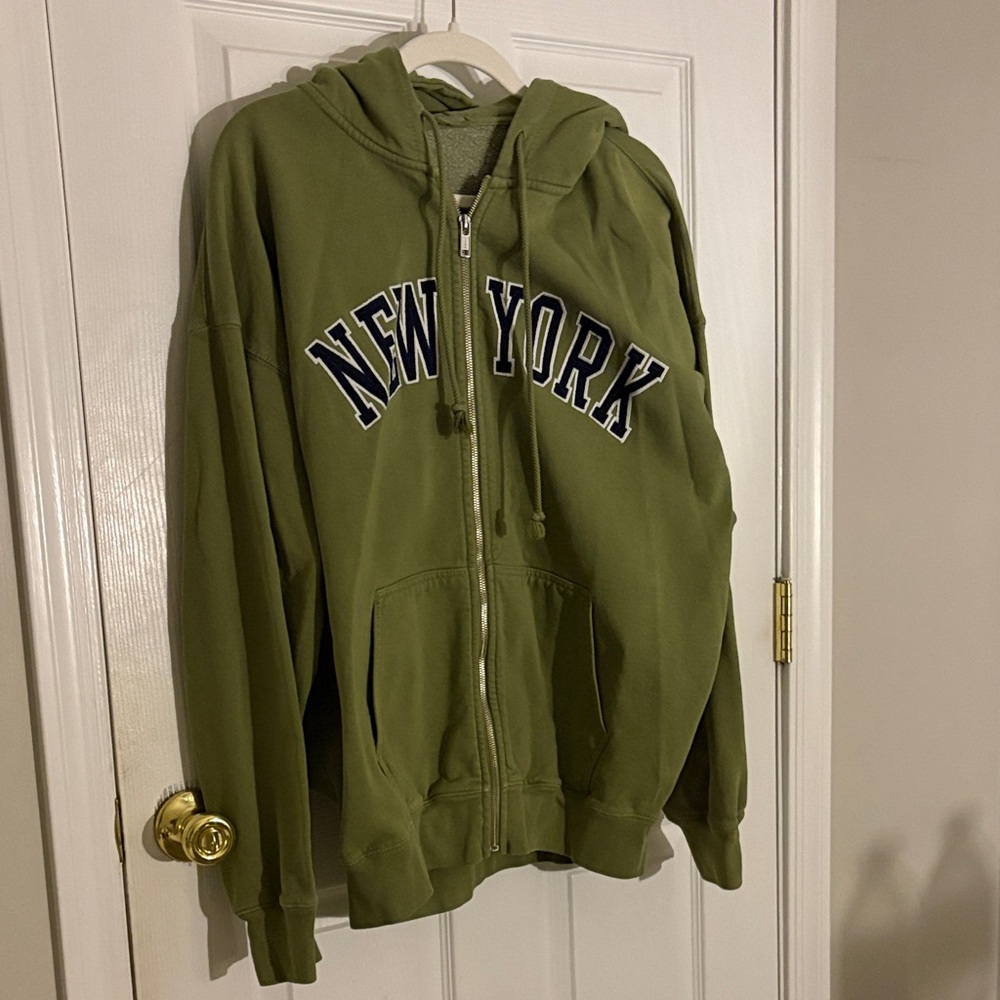 PacSun Olive Green Zip Up Sweater